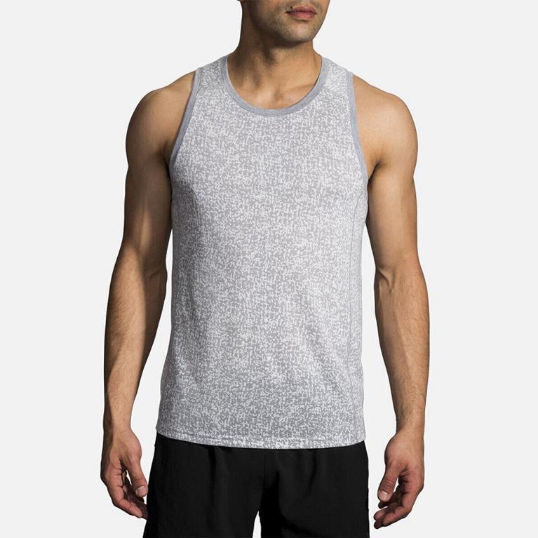 Brooks Distance Running Tank Top - Men's - White (26403-QVMT)